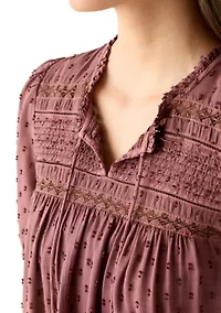 Women's Short Sleeve Clipdot Blouse