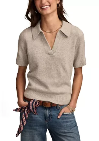 Women's Collared Sweater Knit T-Shirt