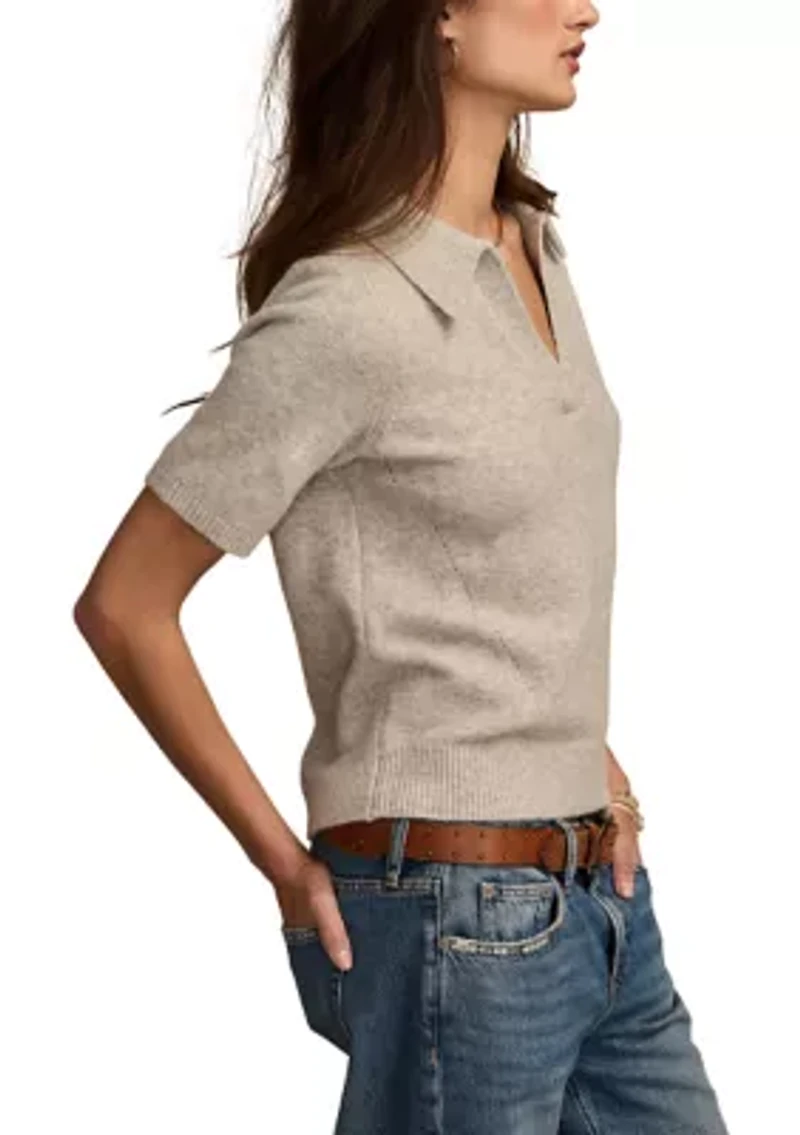 Women's Collared Sweater Knit T-Shirt