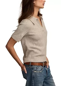 Women's Collared Sweater Knit T-Shirt