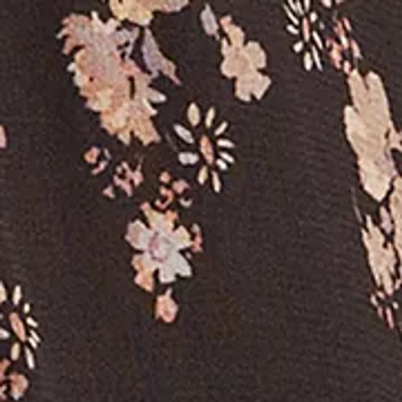 Women's Long Sleeve Mixed Floral Printed Button Front Blouse