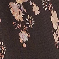 Women's Long Sleeve Mixed Floral Printed Button Front Blouse
