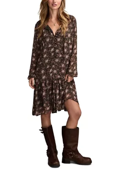 Women's Dropped Waist Floral Mini Dress