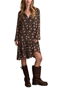 Women's Dropped Waist Floral Mini Dress