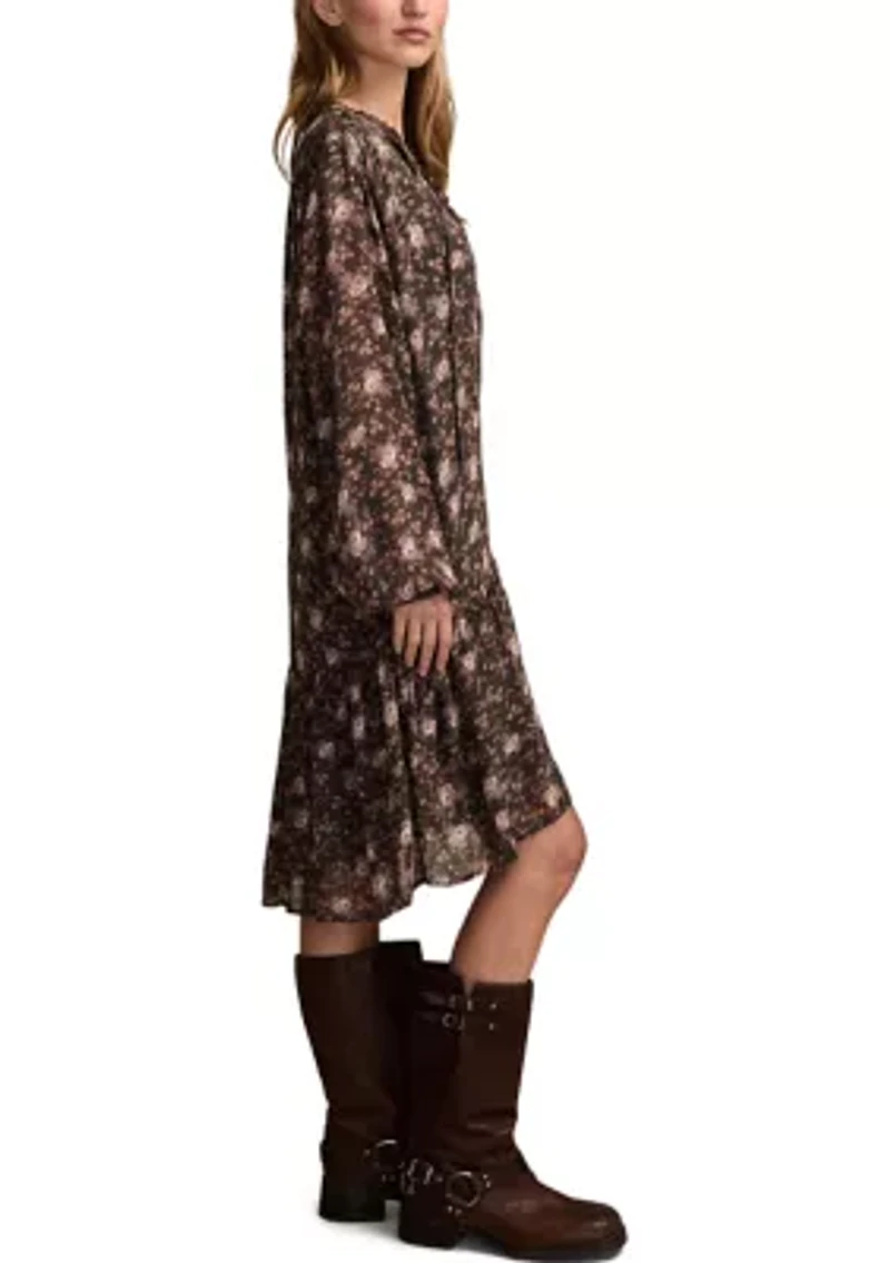 Women's Dropped Waist Floral Mini Dress