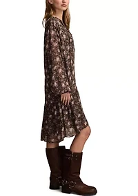 Women's Dropped Waist Floral Mini Dress