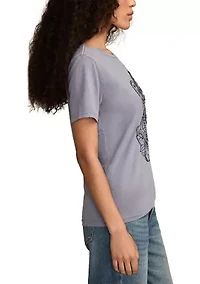 Women's Guitar Hamsa Graphic Crew Neck T-Shirt