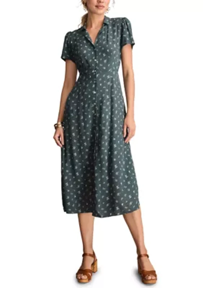 Women's Printed Button Front Dress