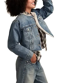 Sherpa Line Collar Denim Jacket