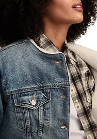 Sherpa Line Collar Denim Jacket