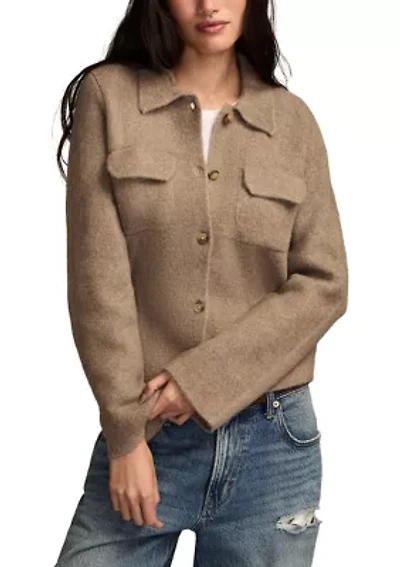 Long Sleeve Two-Pocket Collared Cardigan