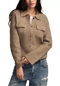 Long Sleeve Two-Pocket Collared Cardigan