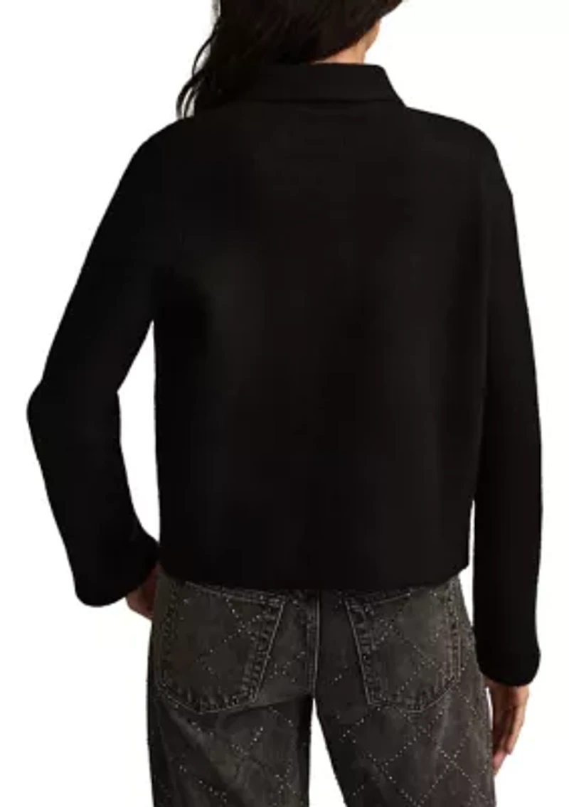 Long Sleeve Two-Pocket Collared Cardigan