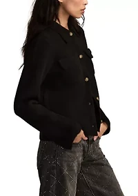 Long Sleeve Two-Pocket Collared Cardigan