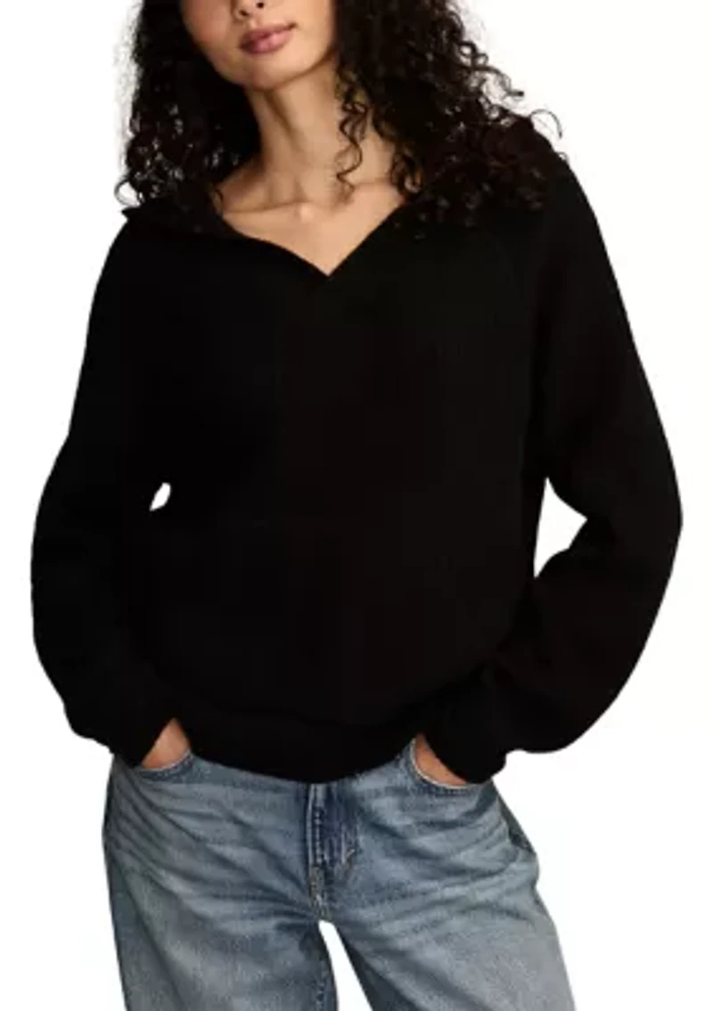 Women's Long Sleeve Waffle Hoodie Sweater