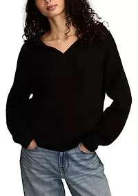 Women's Long Sleeve Waffle Hoodie Sweater