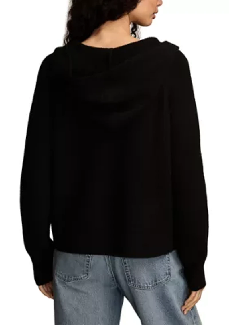 Women's Long Sleeve Waffle Hoodie Sweater