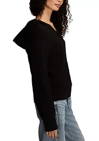 Women's Long Sleeve Waffle Hoodie Sweater