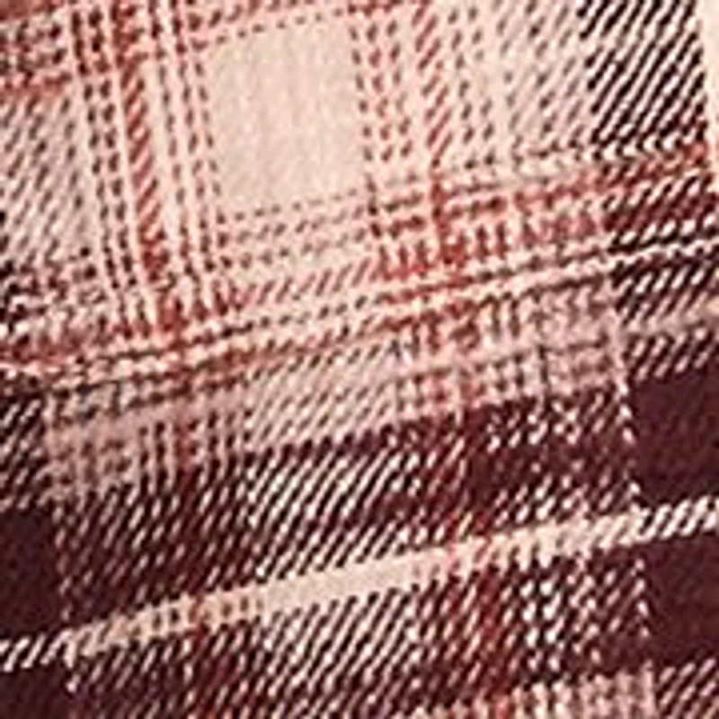 Women's Plaid Printed Frayed Hem Shirt