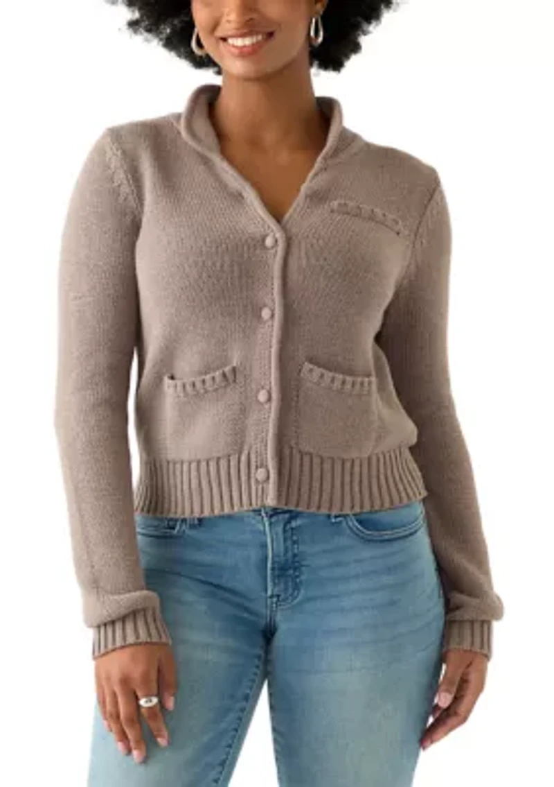 Women's Button Front Collared Cardigan