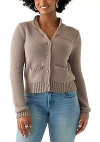 Women's Button Front Collared Cardigan