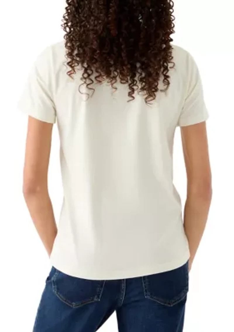 Short Sleeve Cross Stitch Graphic T-Shirt