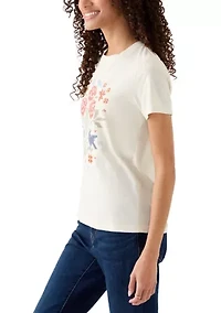 Short Sleeve Cross Stitch Graphic T-Shirt