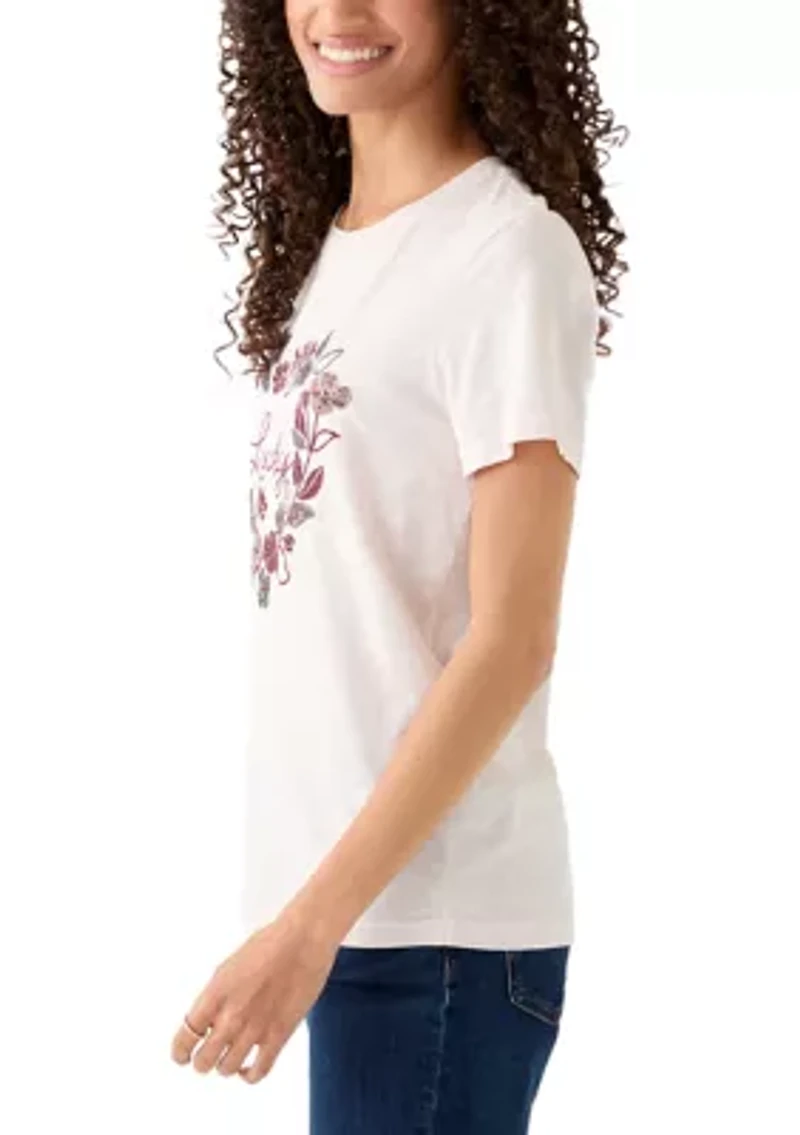 Women's Short Sleeve Graphic Lucky Heart T-Shirt