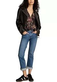 Women's Mid-Rise Sweet Cuff Cropped Jeans