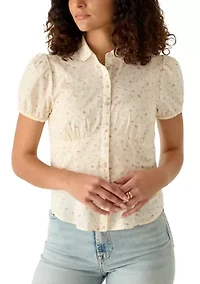 Women's Puff Sleeve Button Down Shirt