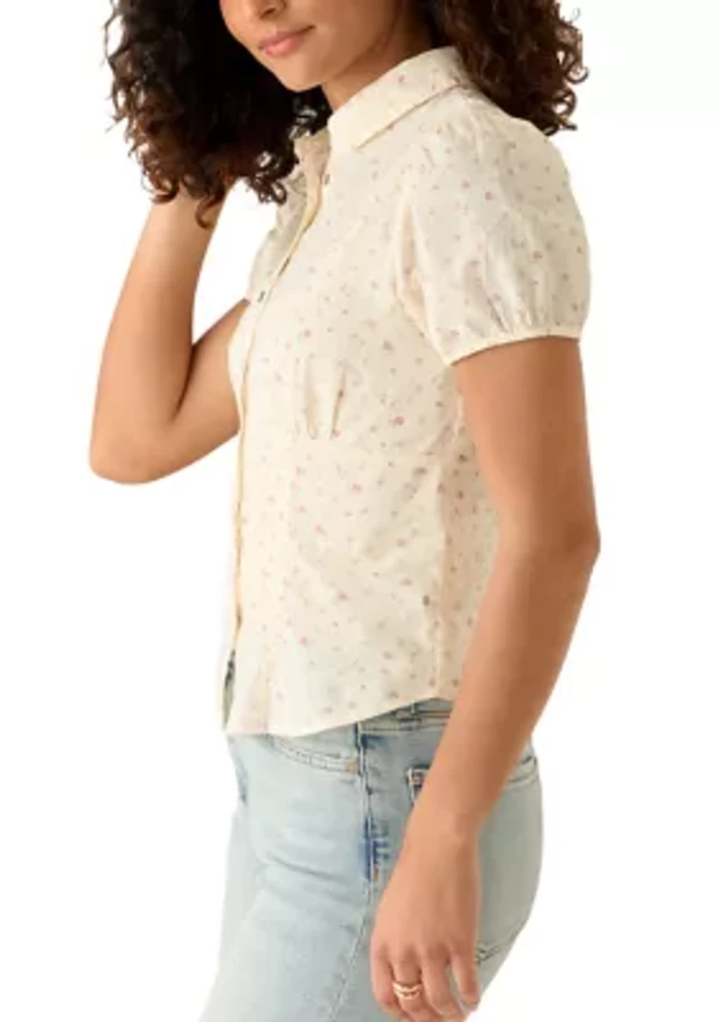 Women's Puff Sleeve Button Down Shirt