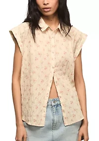 Women's Banded Sleeve Button Up Shirt