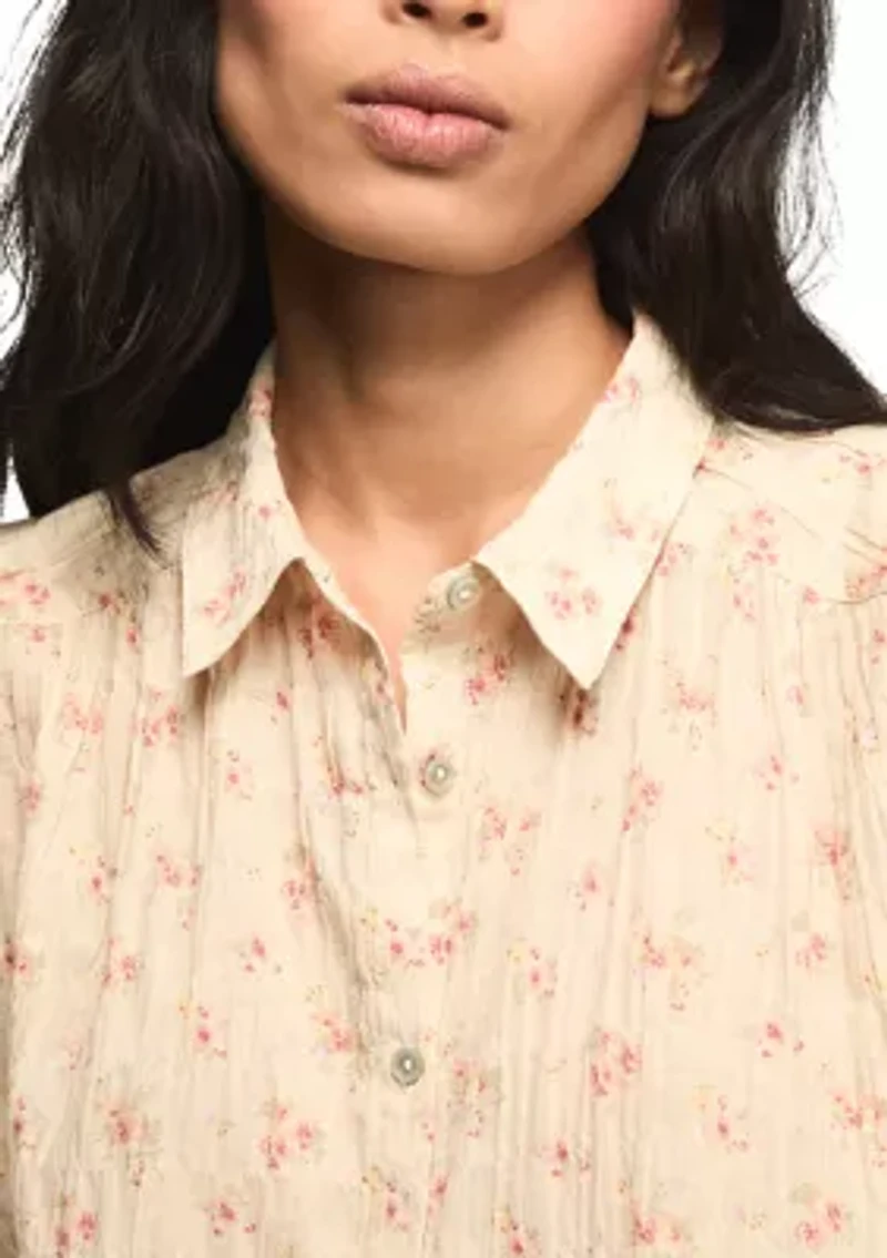 Women's Banded Sleeve Button Up Shirt