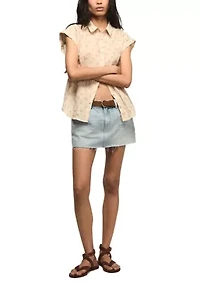 Women's Banded Sleeve Button Up Shirt