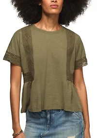 Lace Trimmed T-Shirt