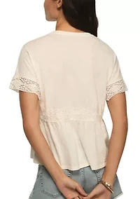 Lace Trimmed T-Shirt