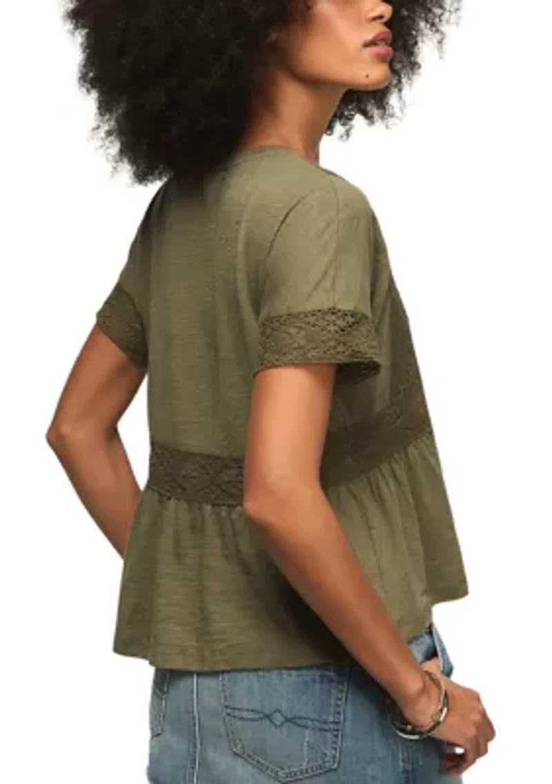 Lace Trimmed T-Shirt