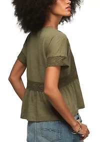 Lace Trimmed T-Shirt