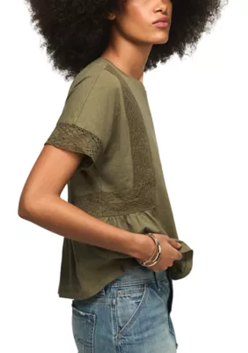 Lace Trimmed T-Shirt