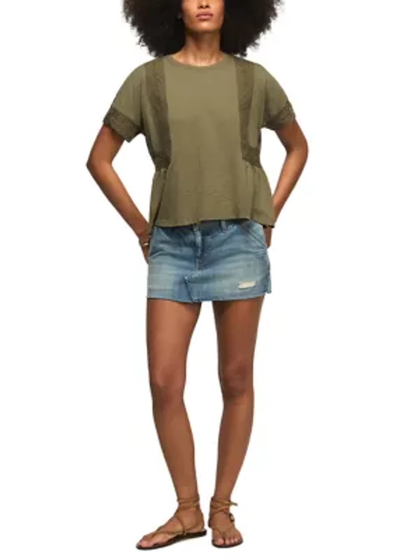 Lace Trimmed T-Shirt