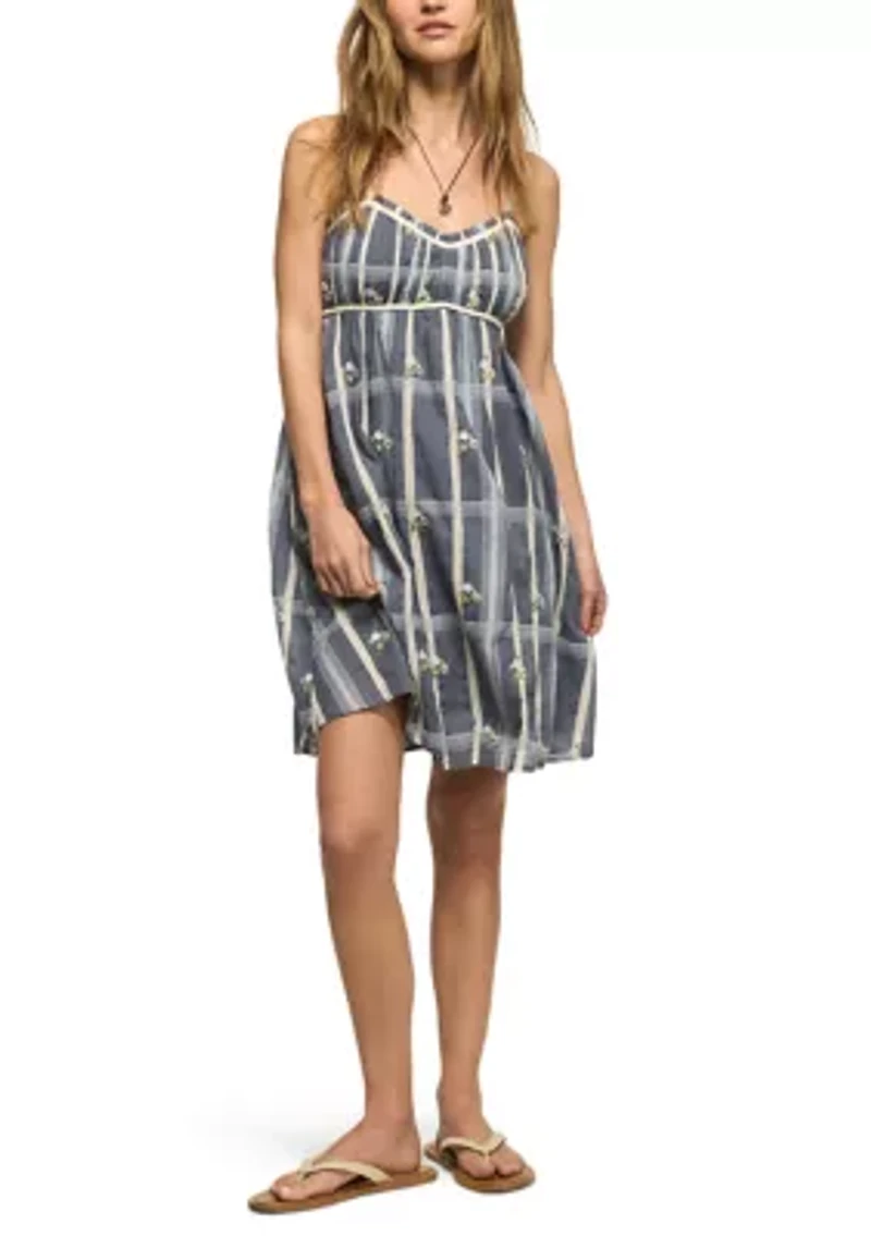 Embroidered Plaid Mini Dress