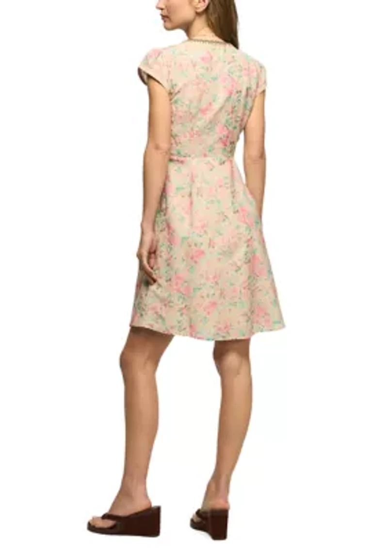 Women's Cap Sleeve Printed Mini Dress