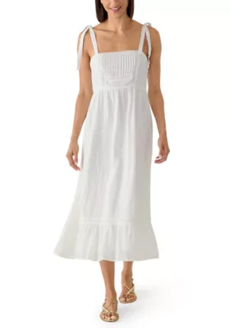 Women's Classic Lace Trim Midi Dress