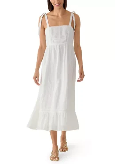 Women's Classic Lace Trim Midi Dress