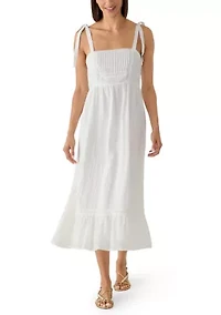 Women's Classic Lace Trim Midi Dress