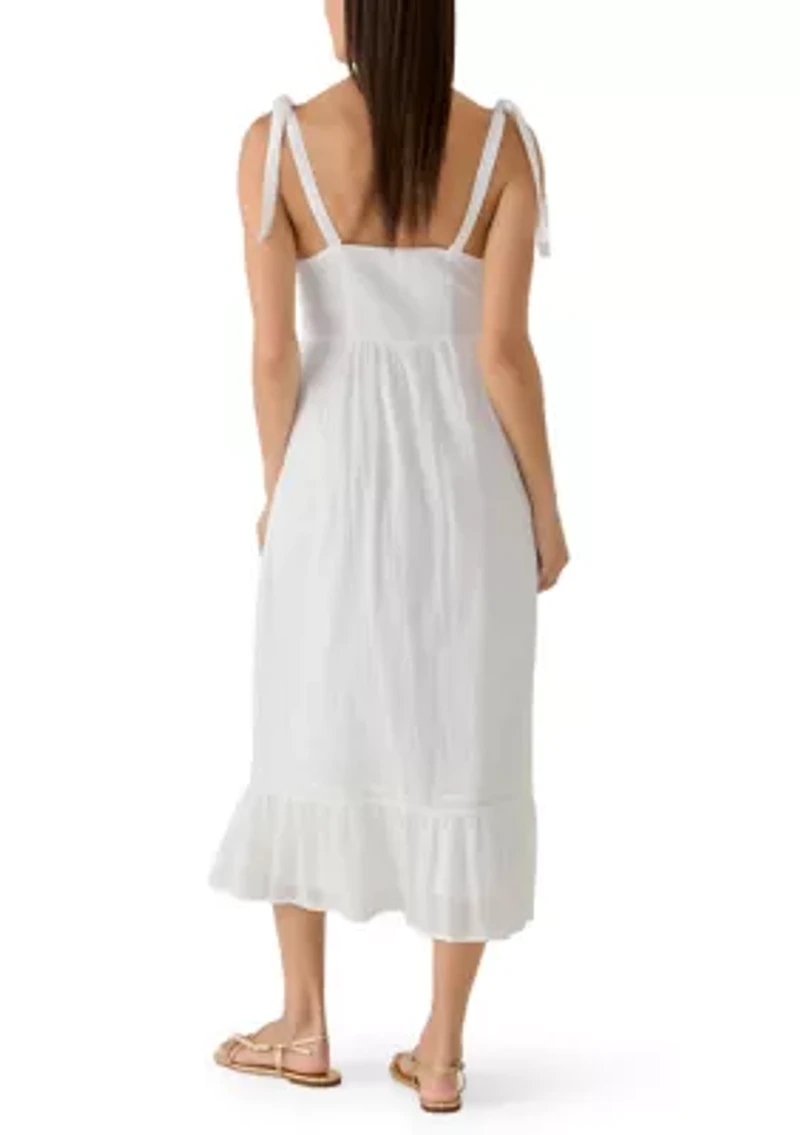 Women's Classic Lace Trim Midi Dress