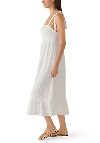Women's Classic Lace Trim Midi Dress
