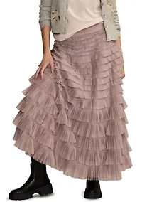Tiered Tulle Midi Skirt