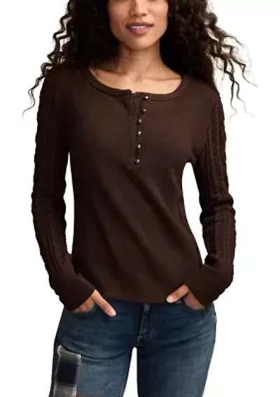 Sweater Sleeve Henley Shirt