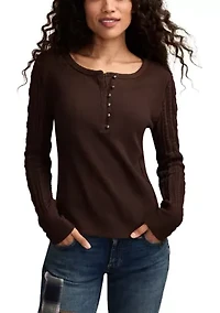 Sweater Sleeve Henley Shirt